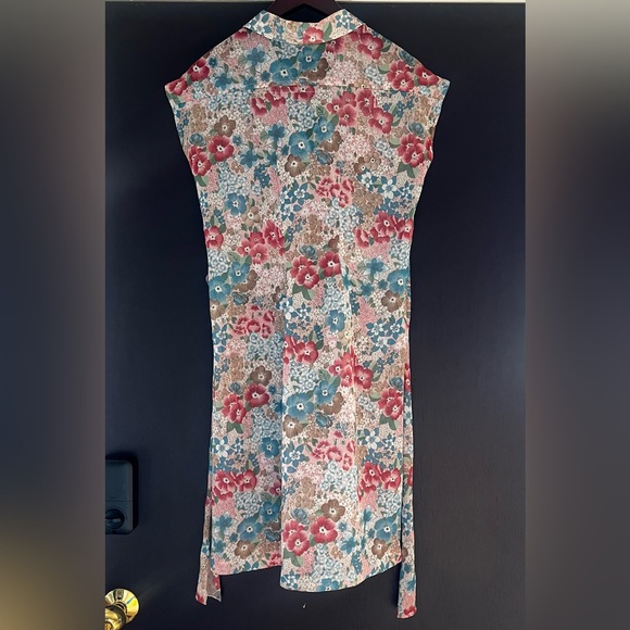 Vintage 70s Scruples California Floral Tie Back Dress - Picture 9 of 10